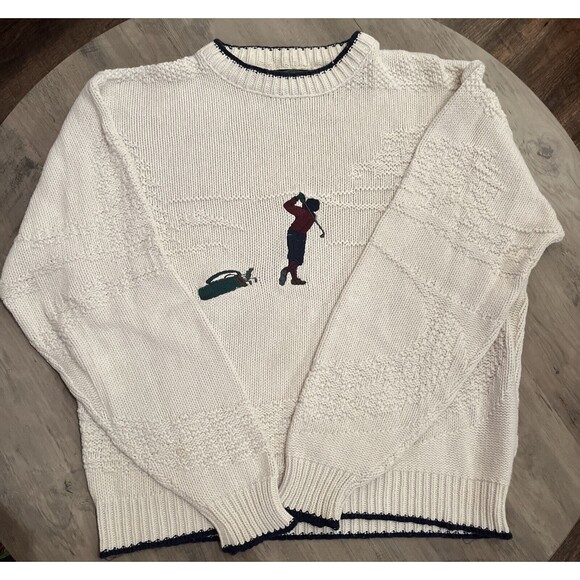 Vintage Susquehanna Trail Outfitters Golf Sweater Pullover Heavy Knit Men’s L - Picture 1 of 8